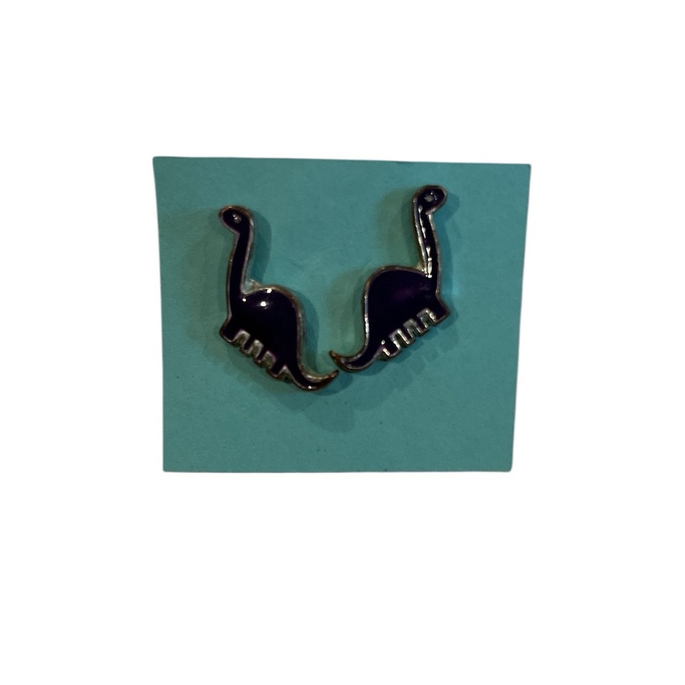 Purple Dinosaur Earrings